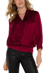 Shawl Wrap Front Blouse