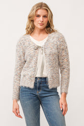 Serafina Tie Front Fuzzy Cardigan