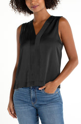 Sleeveless V-neck Blouse