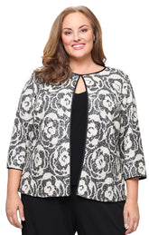 3/4 Sleeve Patterned Sequin Jacket