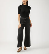 High Rise Ankle Wide Leg Jeans