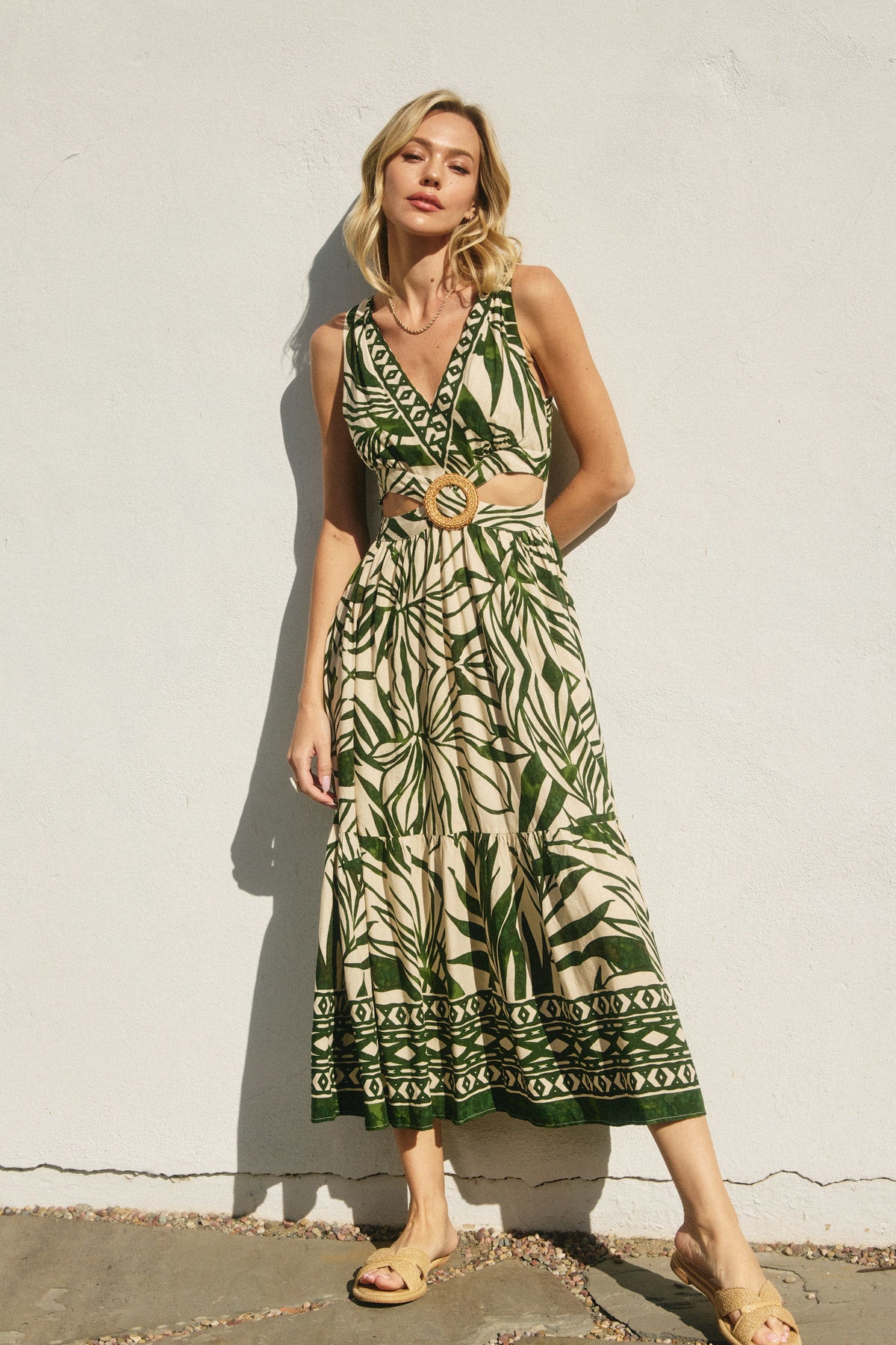 O Ring Cutout Midi Dress
