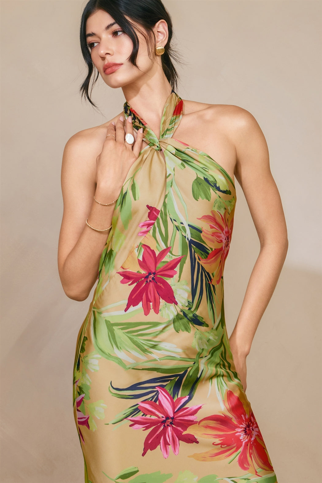 Rainforest Leaf Halter Dress