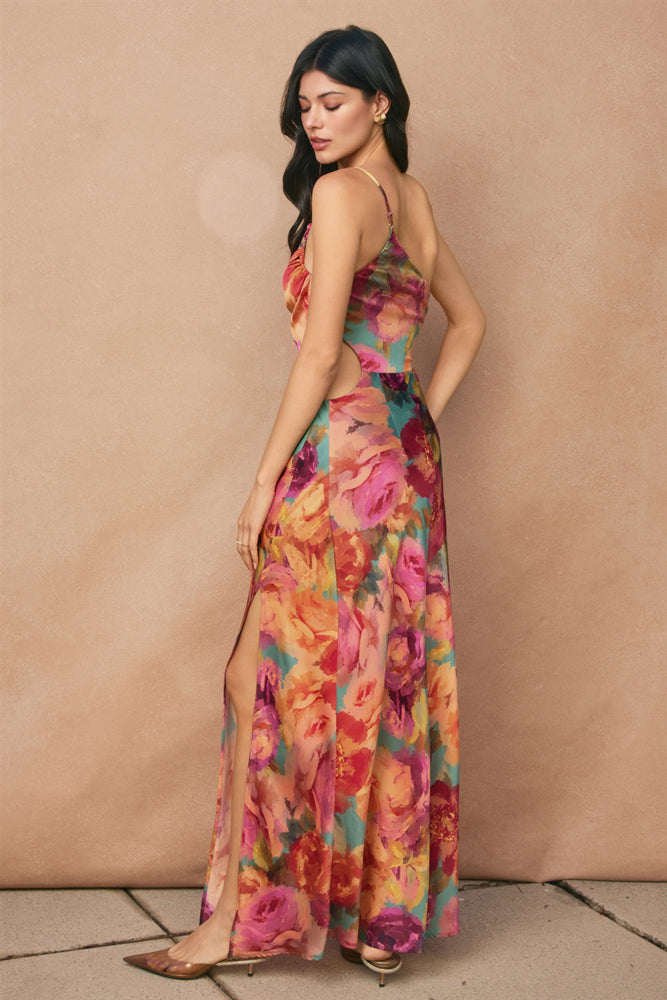 One Shoulder Ruched Maxi Dress