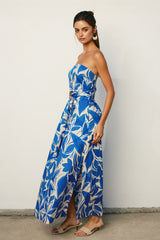 Rattan Belt Strapless Dress