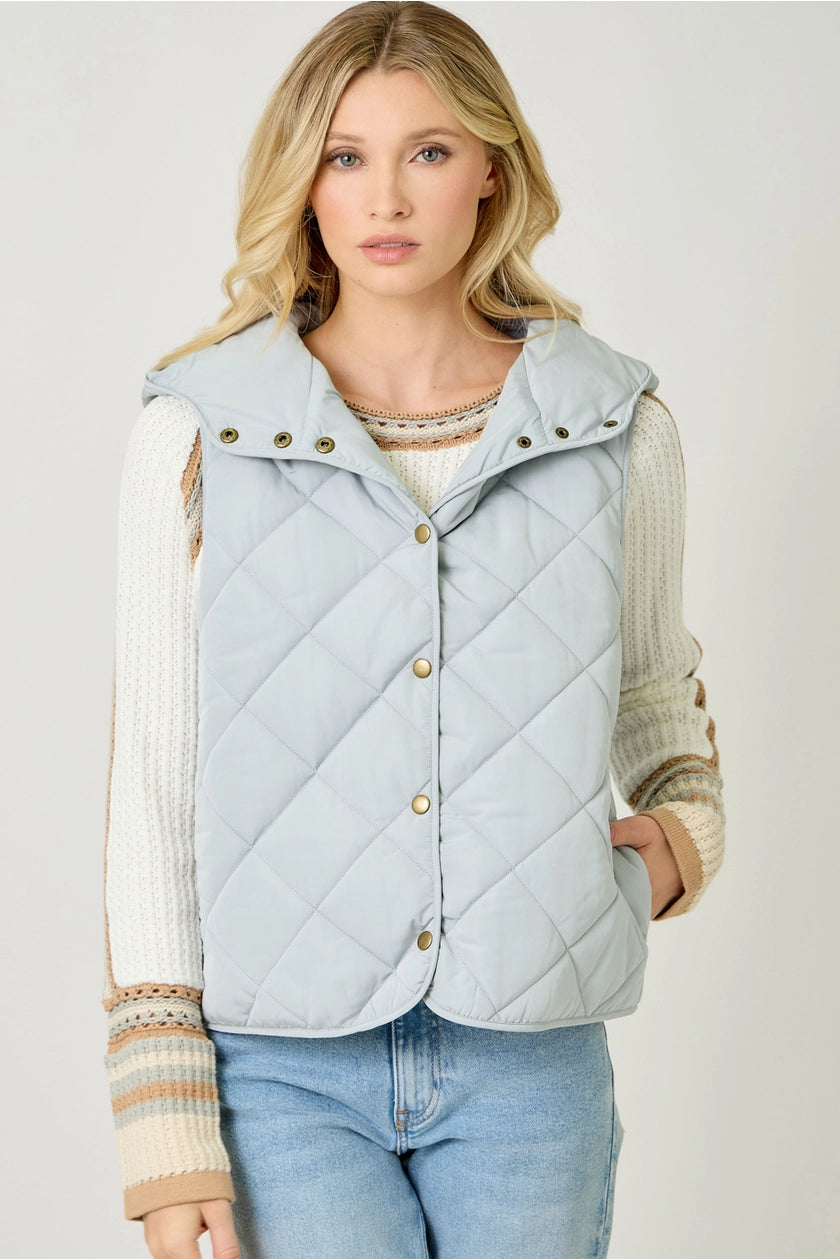 Quilted Puffer Hoodie Vest
