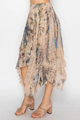 Tiered Lace Floral Skirt