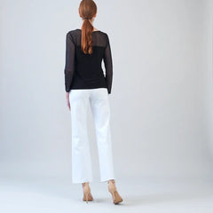 Soft Knit Top w/ Mesh Sleeves