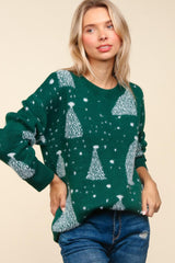 Round Neck Oversized Christmas Tree Sweater