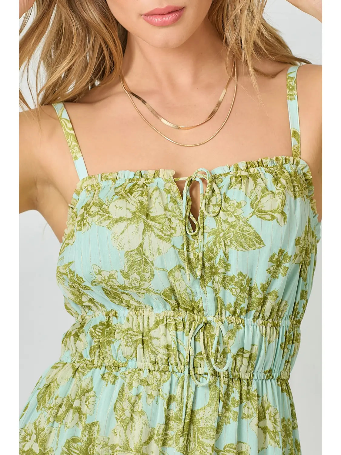 Tiered Tie Front Dress