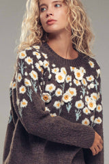 Daisy Floral Knit Sweater