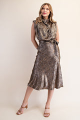 Mock Neck Midi Dress