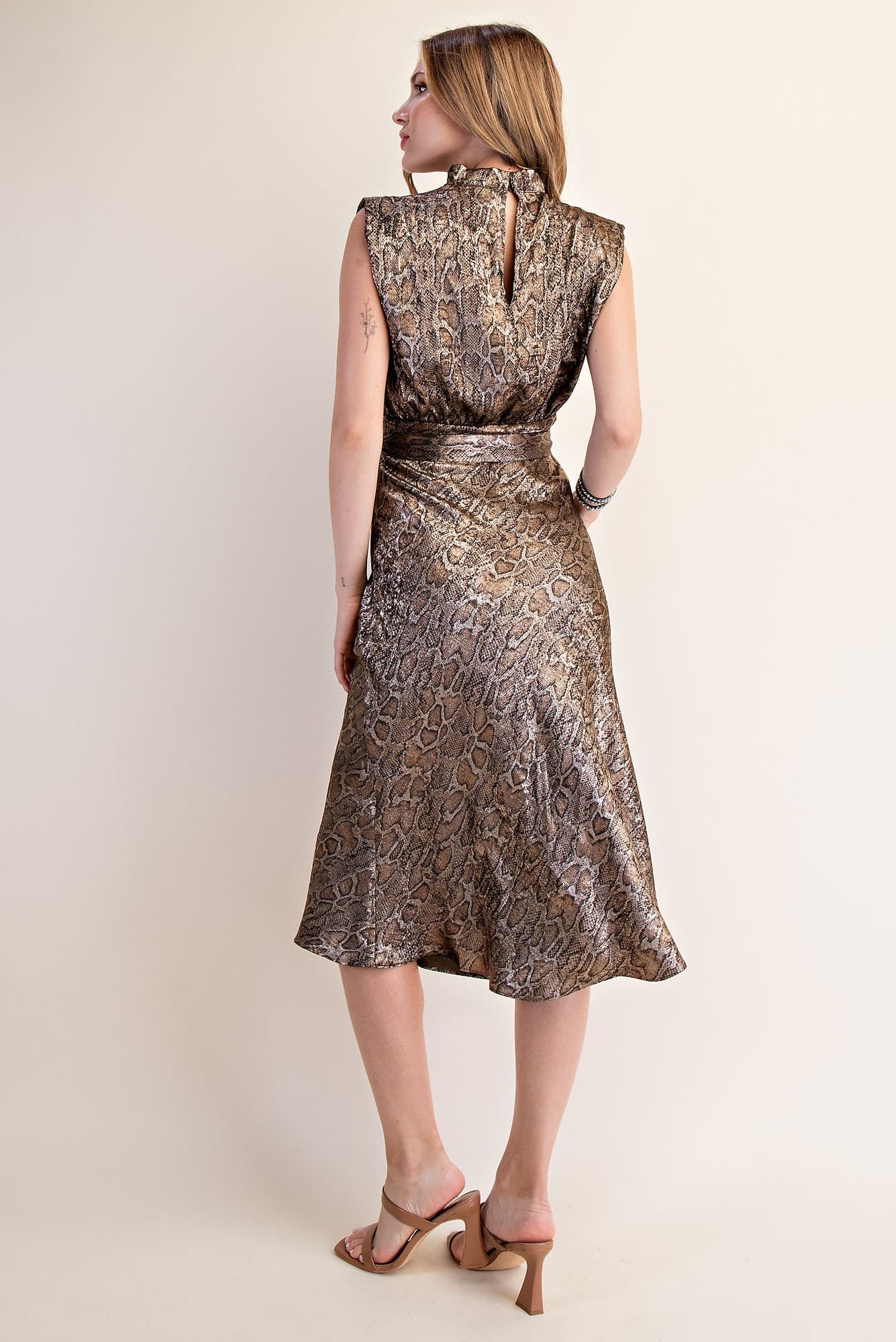 Mock Neck Midi Dress