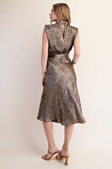 Mock Neck Midi Dress