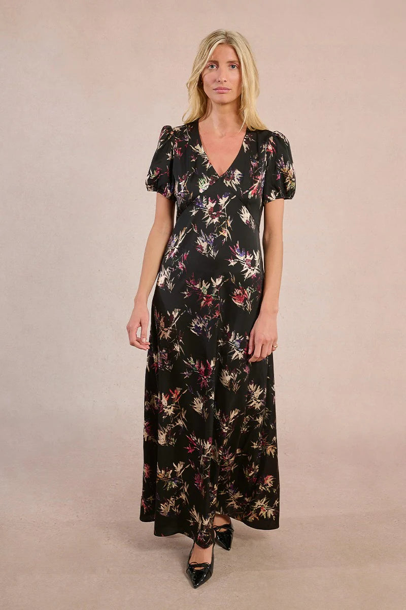 Vneck Satin Maxi
