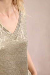 Metallic Vneck Shirt