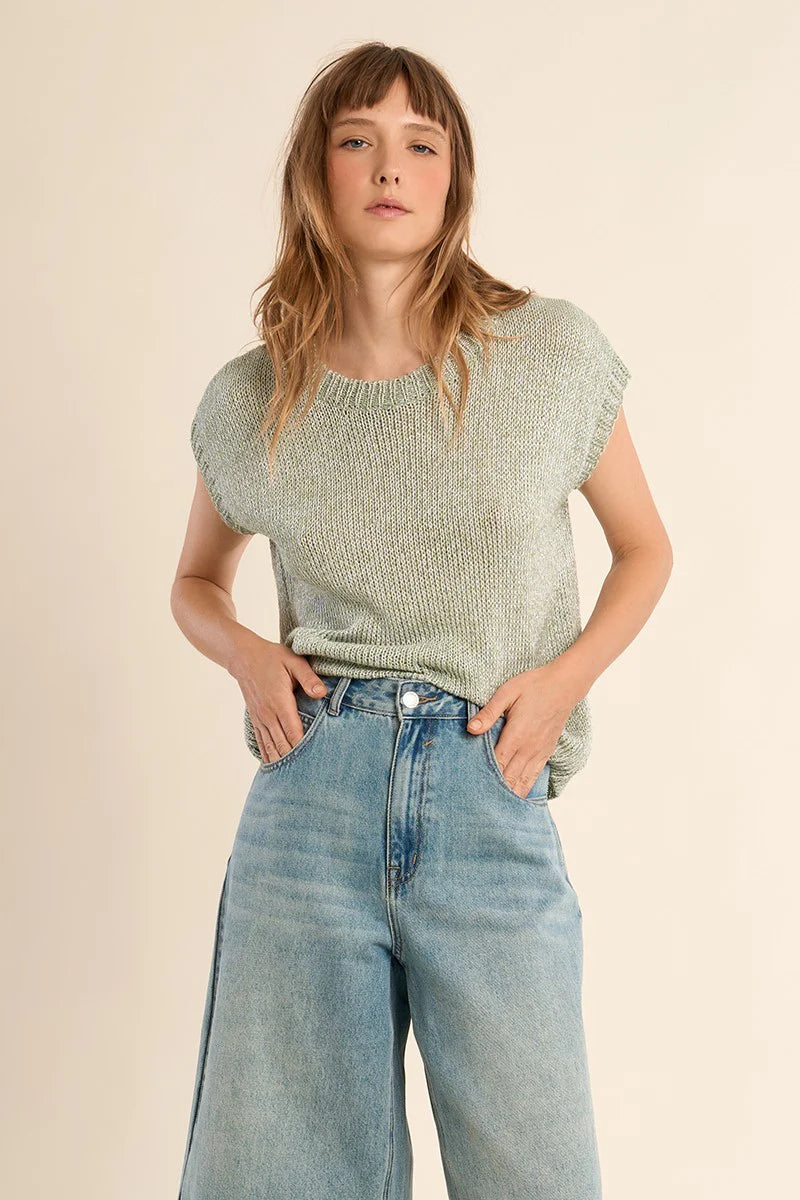 Sleeveless Knit Sweater