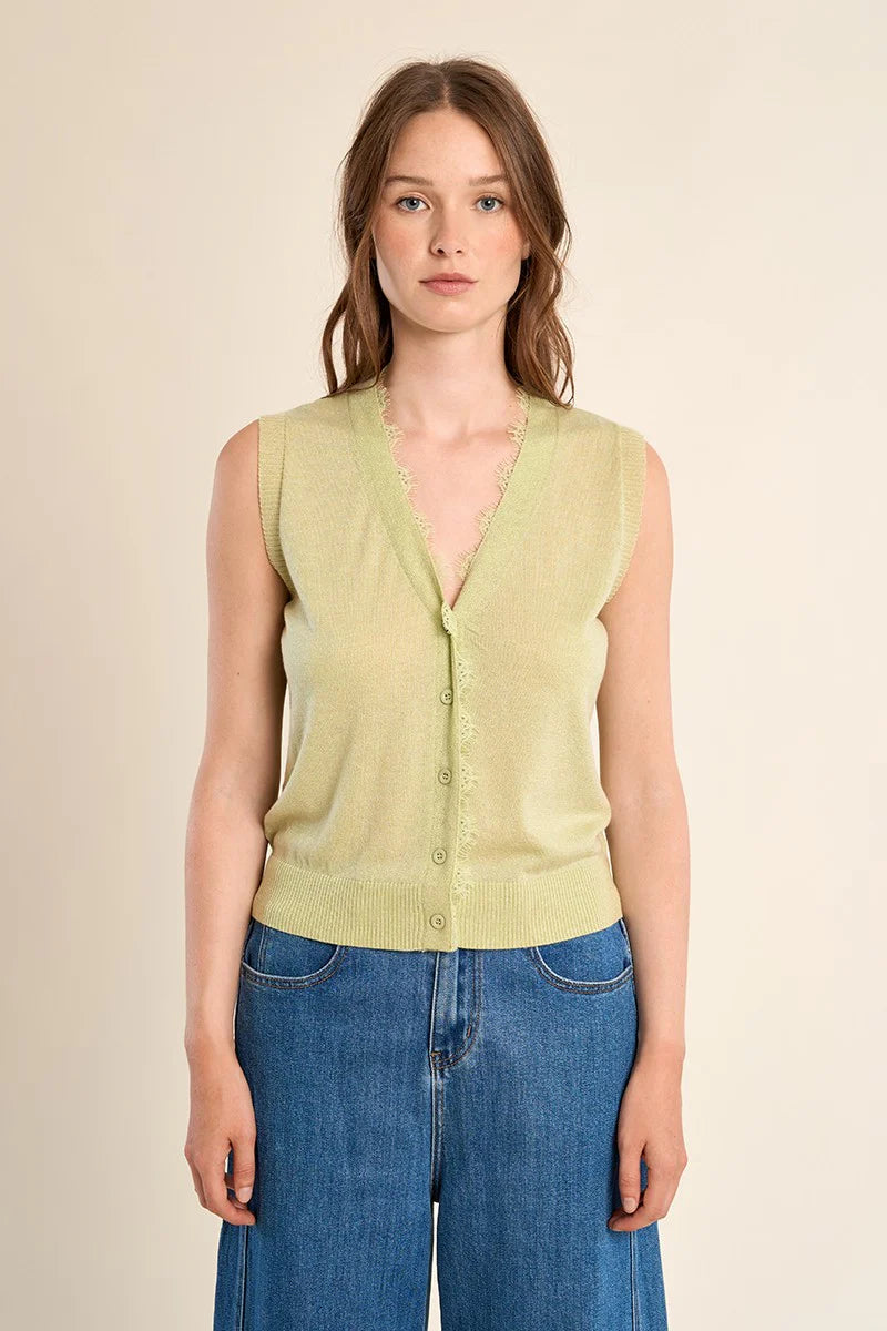 V-neck Vest without Sleeves