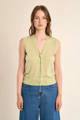 V-neck Vest without Sleeves