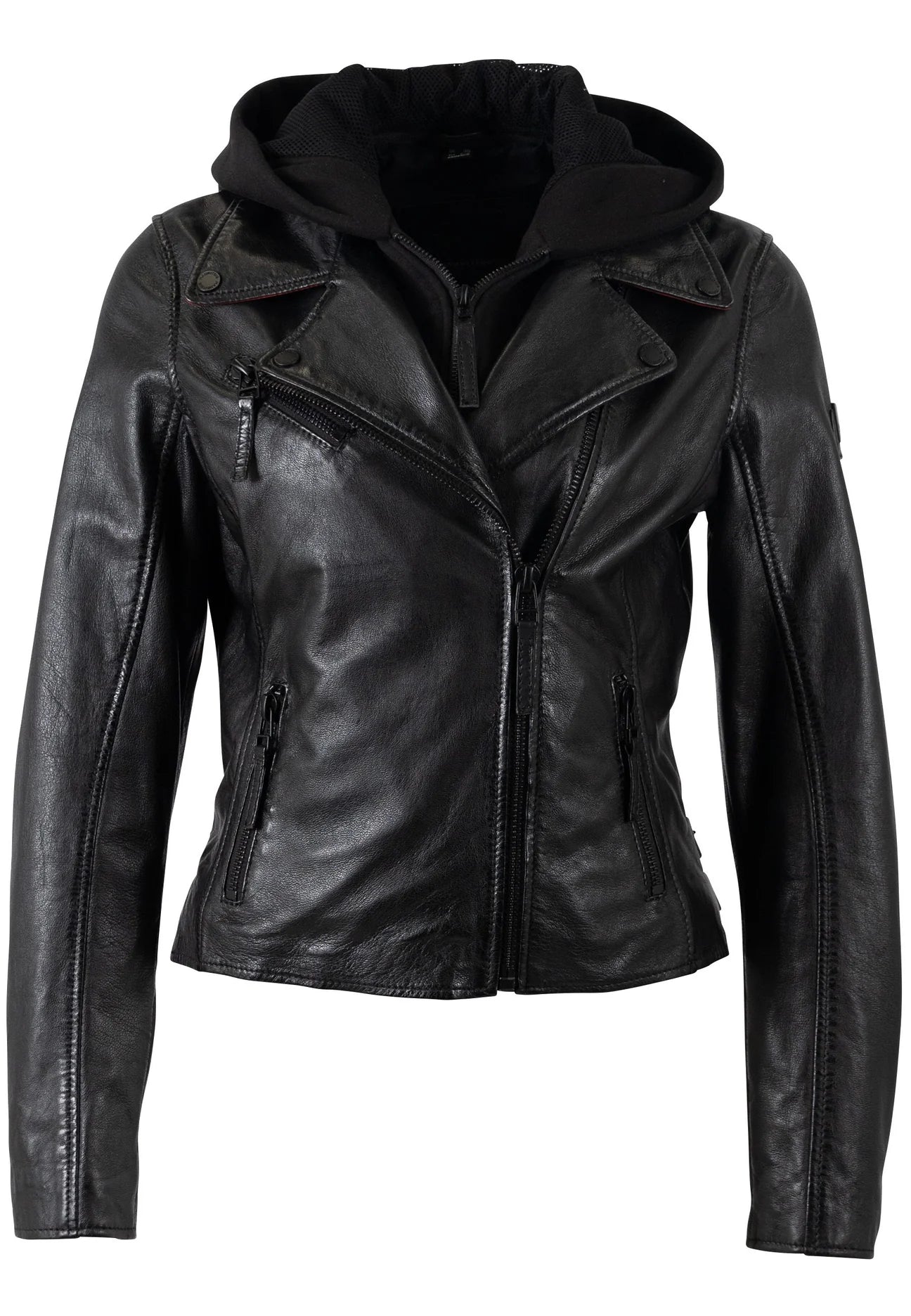 Christyn Star Leather Jacket w Hood