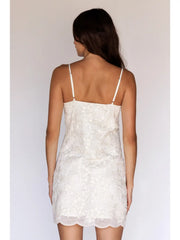 Sequin Floral Lace Mini Dress