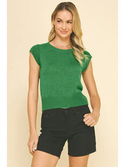 Cap Sleeves Knit Top
