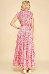 Floral Print Tiered Maxi