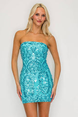 Sequin Strapless Dress