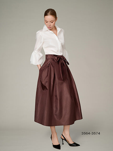 Taffeta Tie-Waist Skirt