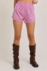 Gingham Elastic Waist Shorts