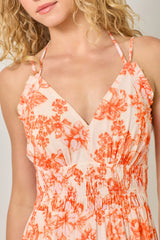 Printed Long Tiered Dress