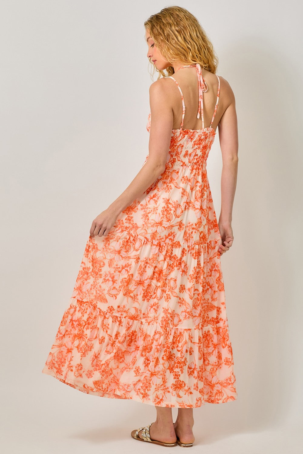 Printed Long Tiered Dress