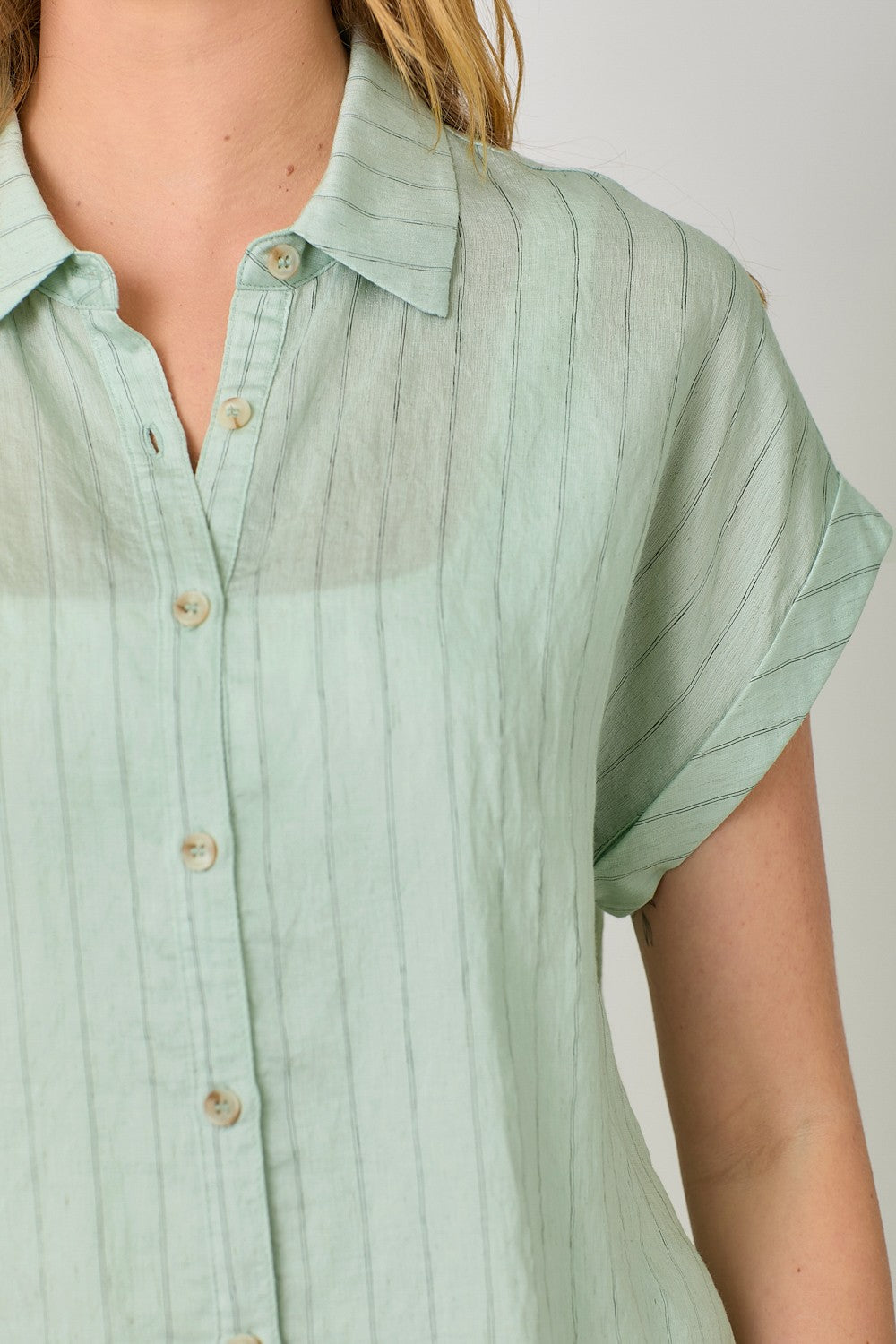 Button Down Stripe Top