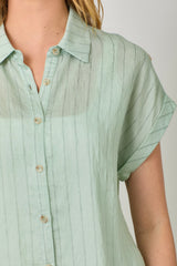 Button Down Stripe Top