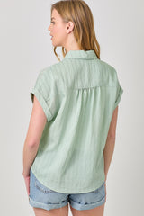 Button Down Stripe Top