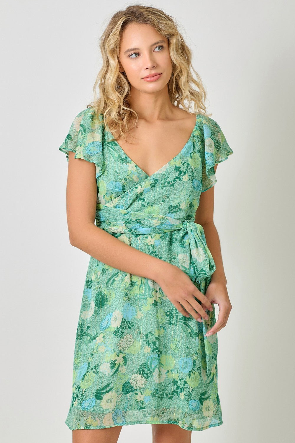 Flutter Sleeve Tie Dress