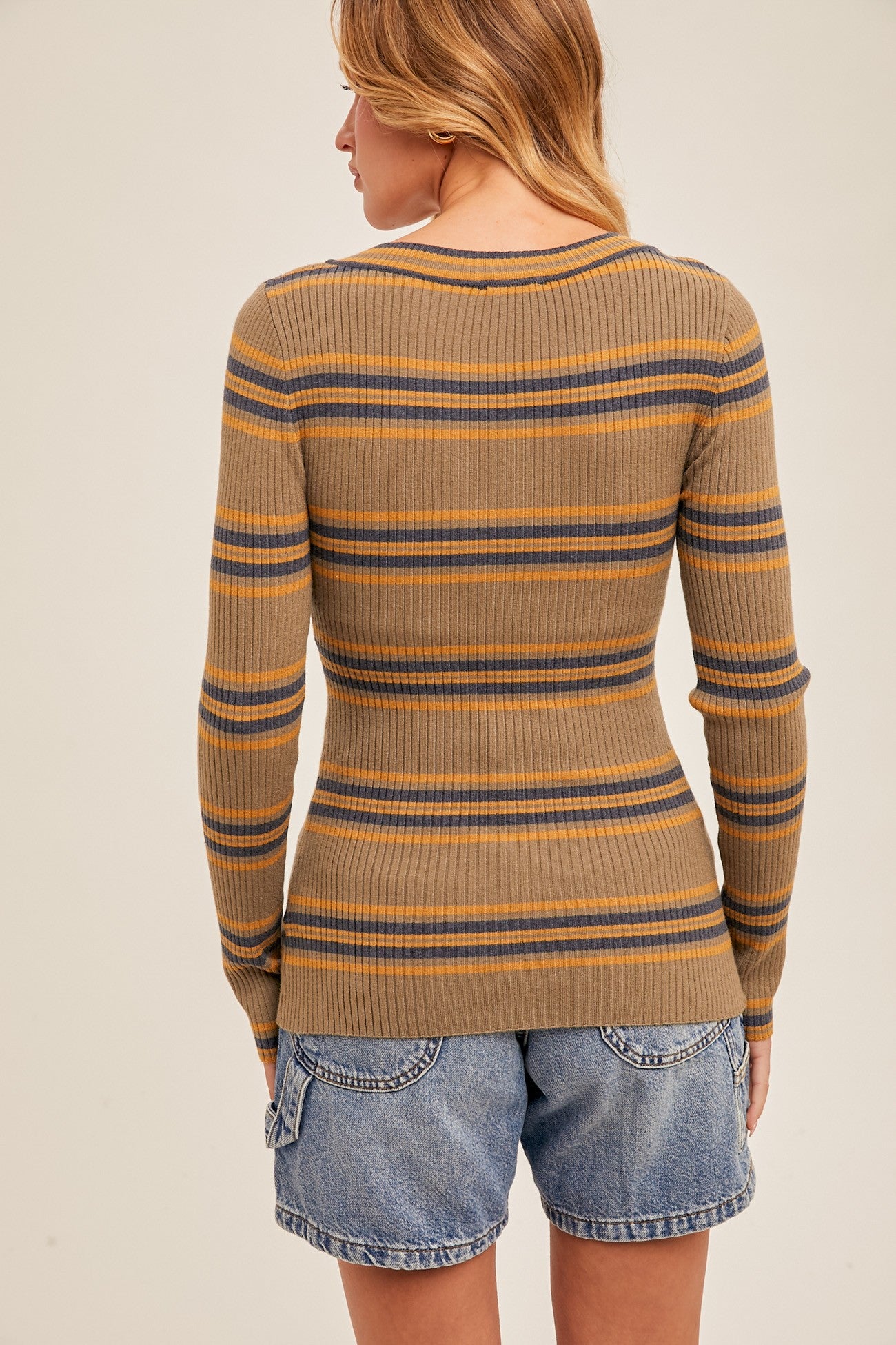 Vneck Stripe Sweater