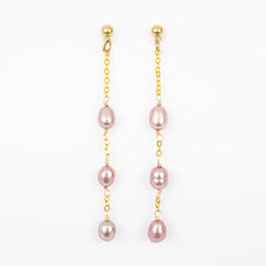 Pink Pearl Strand Earrings