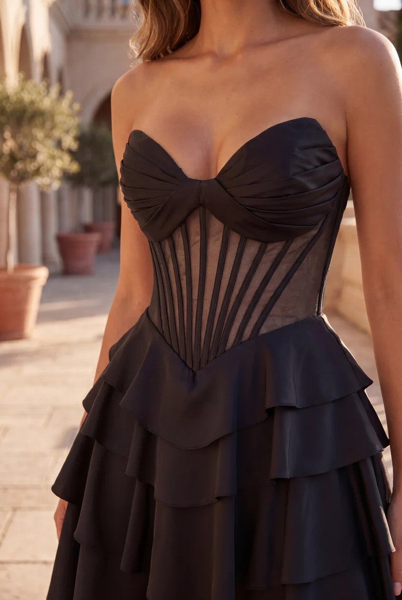 Corset Tiered Skirt Dress