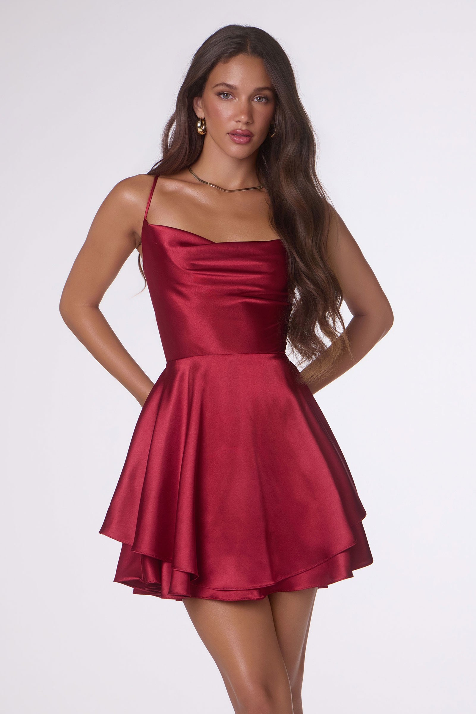 Satin Fit & Flare Dress