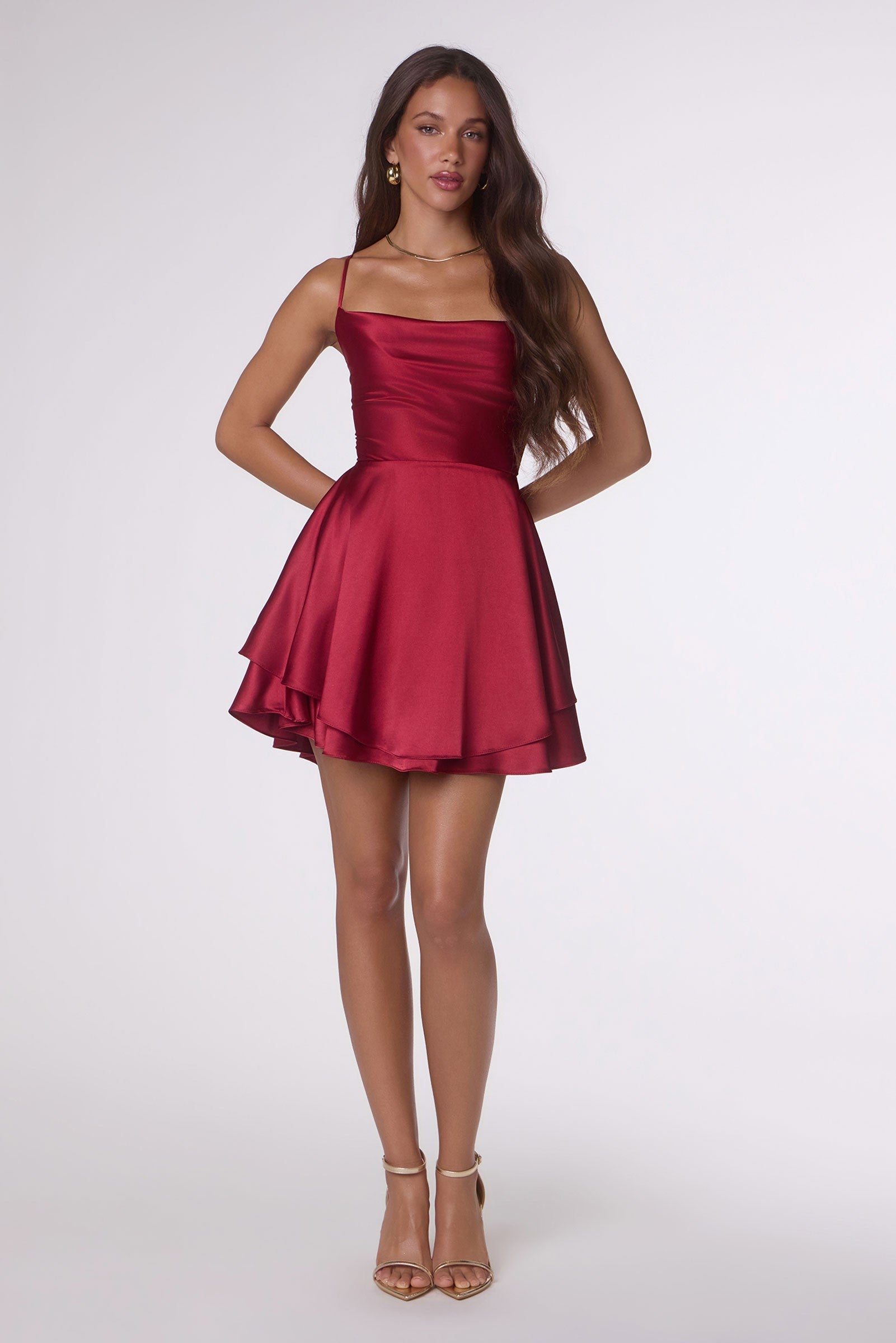Satin Fit & Flare Dress