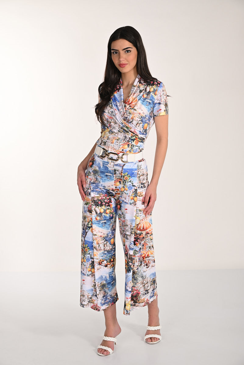 High-waisted Floral Palazzos