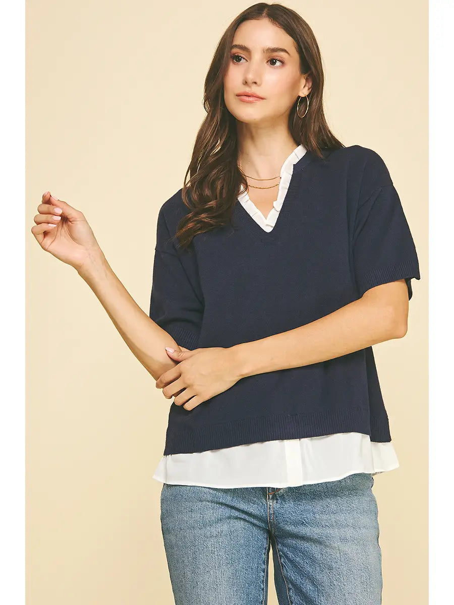 Mixed Media Layered Top