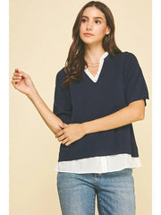 Mixed Media Layered Top