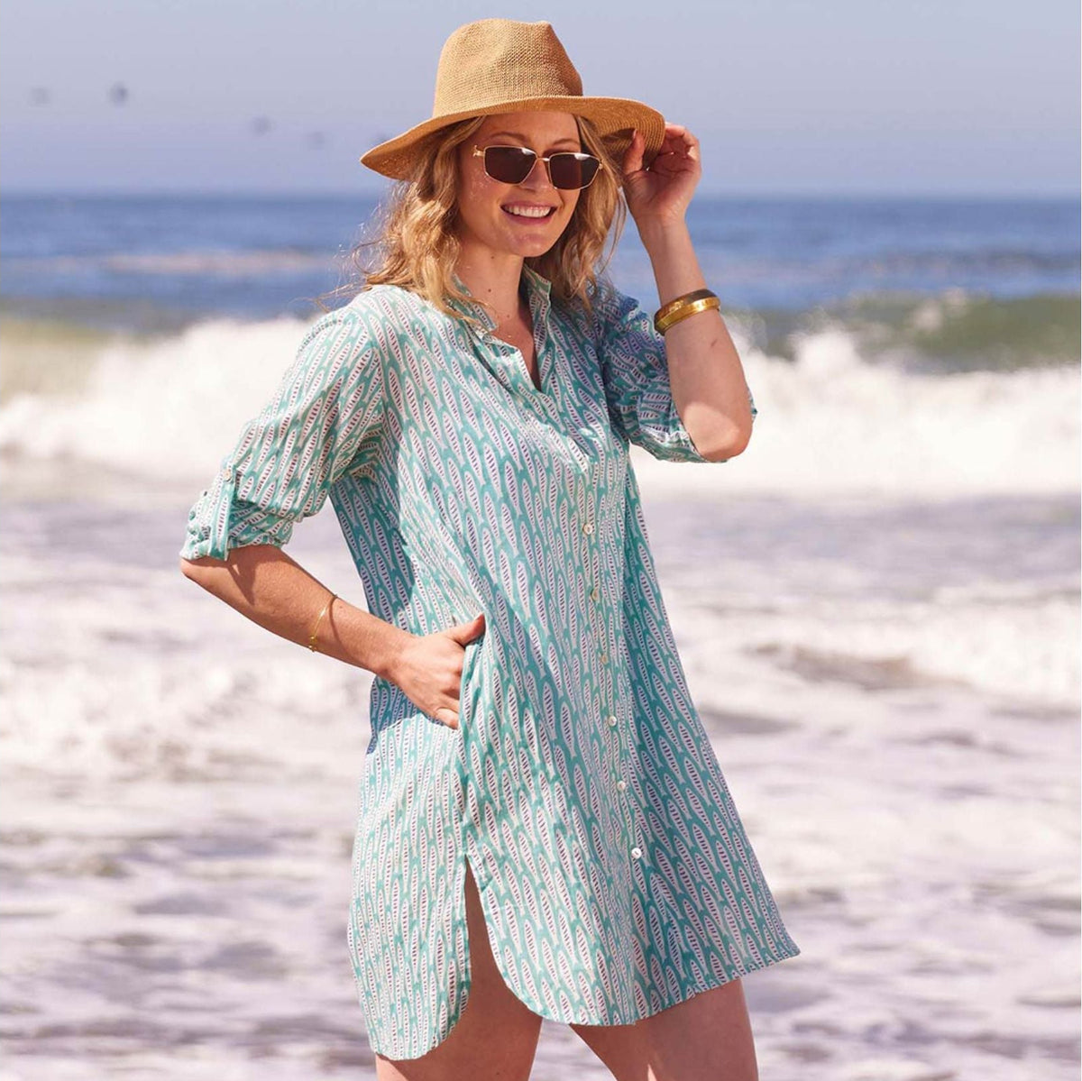 Cotton Button Down Beach Tunic