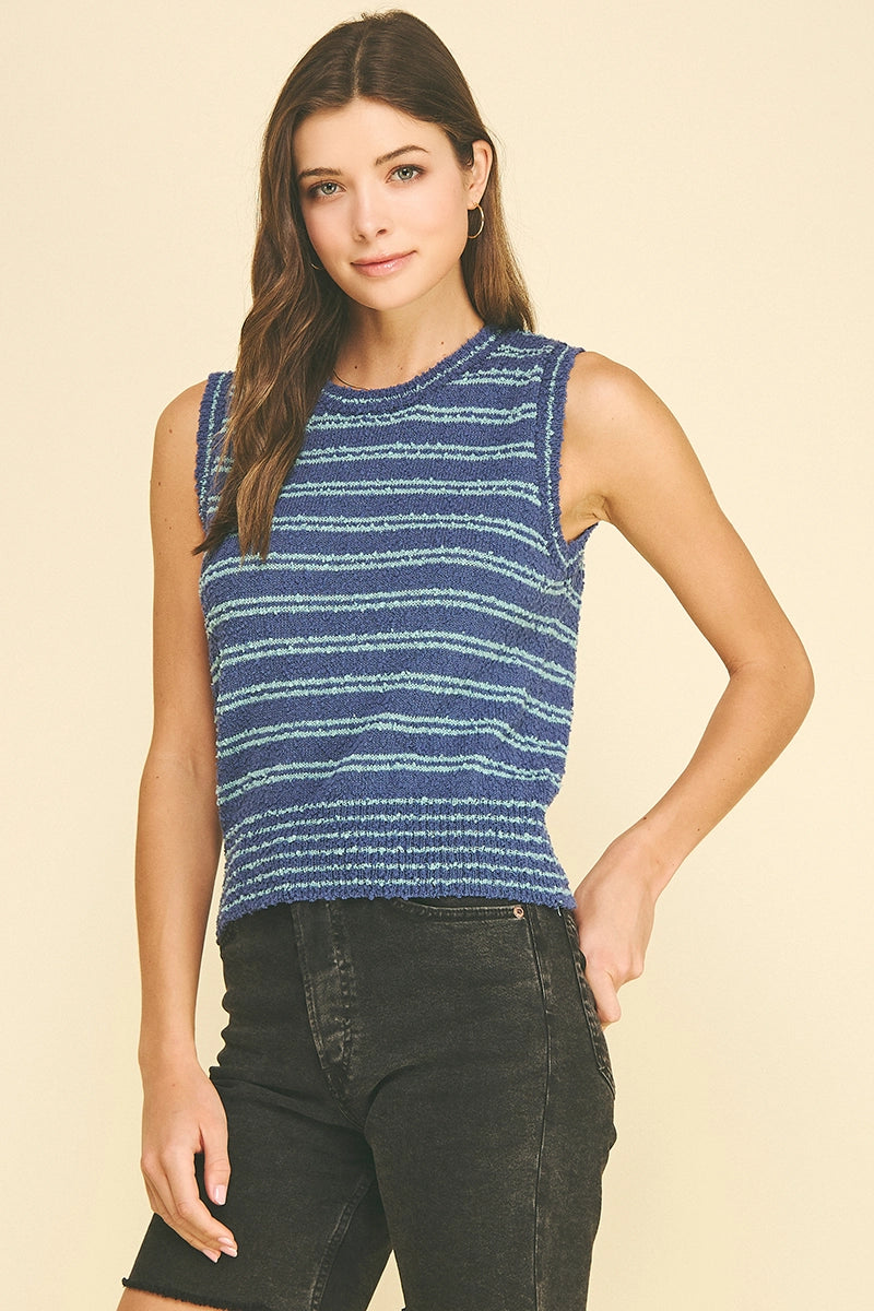 Striped Knit Sweater Top
