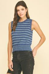 Striped Knit Sweater Top