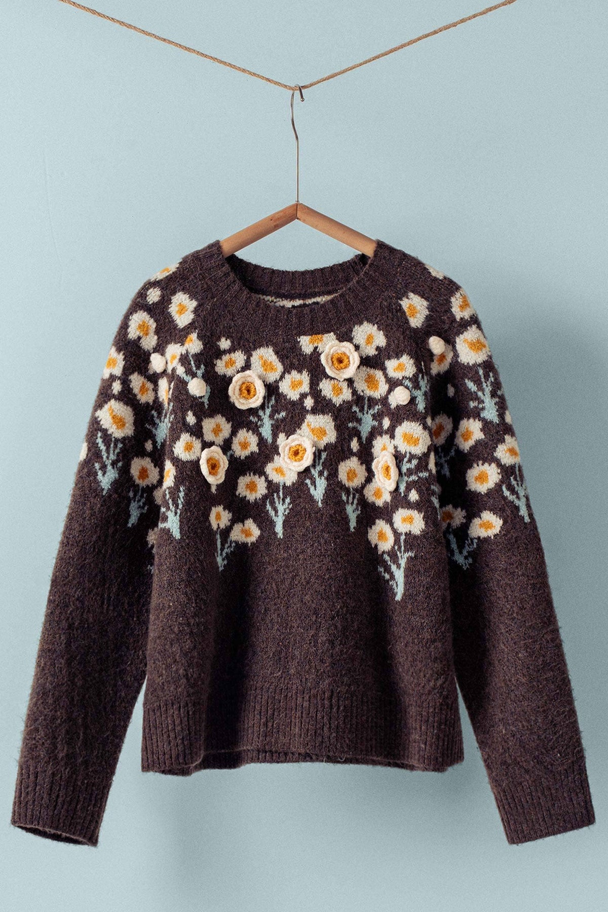 Daisy Floral Knit Sweater