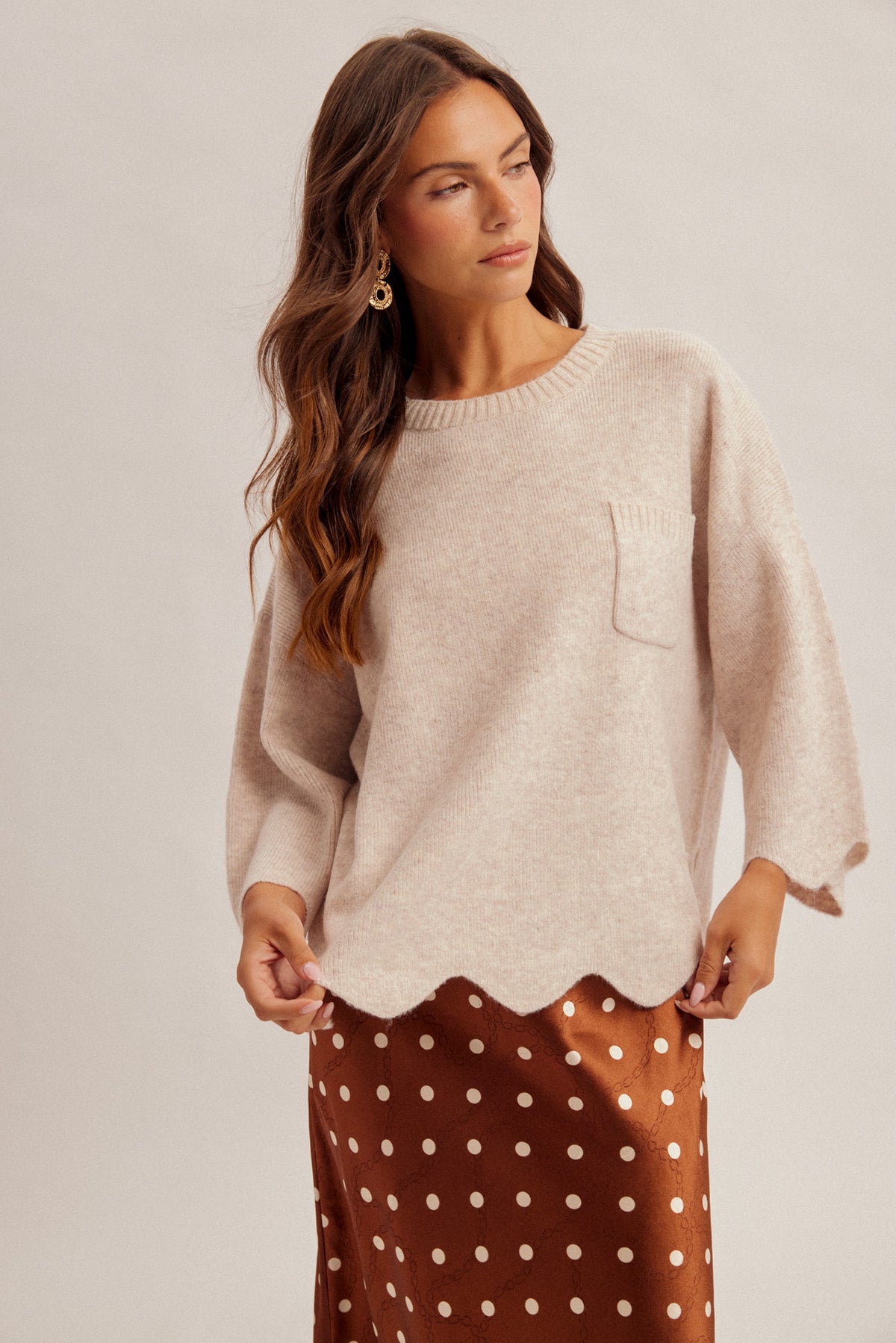 Scalloped Edge Sweater