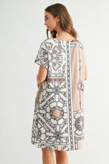 Nautical Print Shift Dress